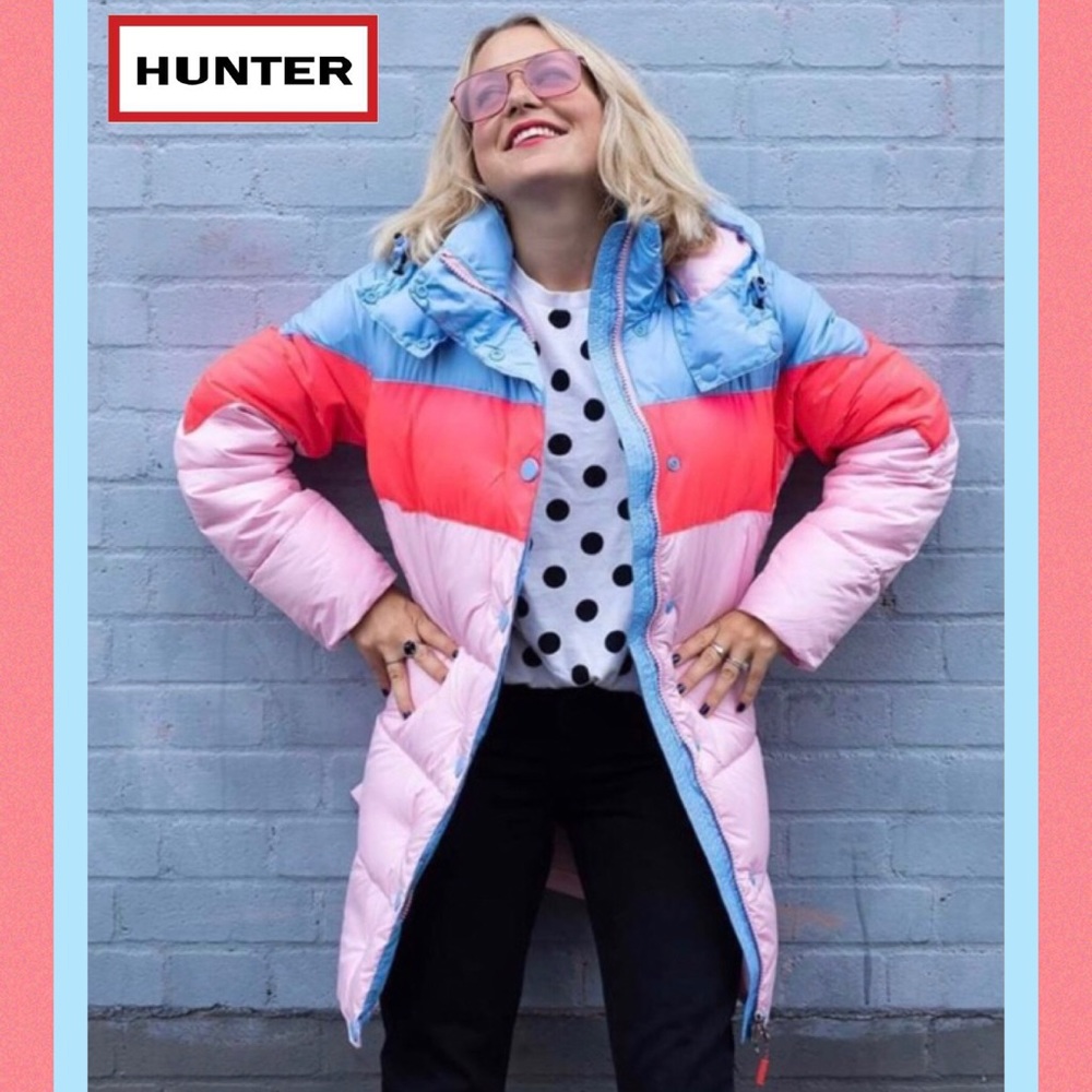Hunter Original Puffer Jacket Vivid Blue Pink - Picture 3 of 16